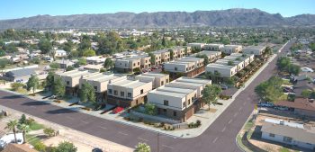 Elevate on Vineyard - An artist's rendering of a residential neighborhood in Arizona.